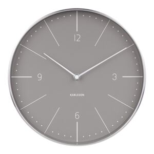 Šedo-strieborné nástenné hodiny - Karlsson Normann Numbers, OE 27,5 cm