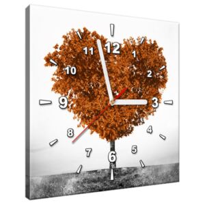 Tlačený obraz s hodinami Hnedý strom lásky ZP2563A_1AI