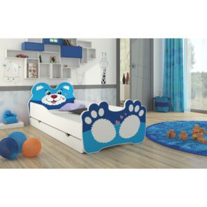 ArtAdr Detská posteľ zvieratko 140x70 Farba: bielo / modrý macko