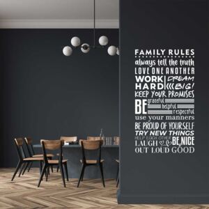 GLIX Family rules - nálepka na stenu Biela 75x40 cm