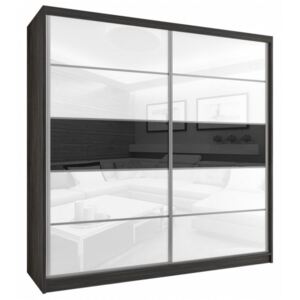 Šatníková skriňa s dizajnovými sklenenými dverami - Bez dojezdu