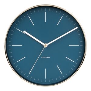 Modré nástenné hodiny - Karlsson Minimal Petrol, OE 27,5 cm