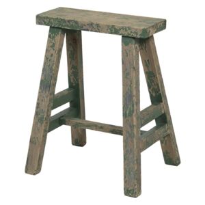 Vysoká drevená zelená dekoračné stolička s patinou - 39 * 29 * 47 cm