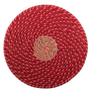 Červené okrúhle jutové prestieranie - Ø 38 cm