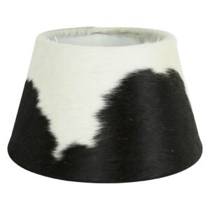 Tienidlo lampy z kravskej kože čierna / biela - Ø 30 * 18,5cm