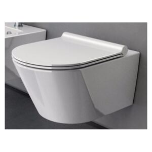 Catalano ZERO Rimfree, závesná WC misa so sedátkom pomaly-padajúcim, 55 x 35 cm, biela, 1VS55NR00 + 5SCSTP00