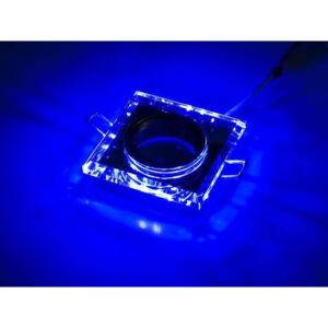 BRG Podhľadové bodové svietidlo nevýklopné - štvorec zrkadlo + LED pásik 3W modrá