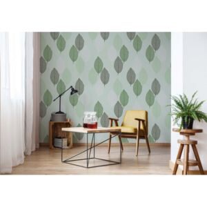 Fototapeta GLIX - Green Leaves Pattern + lepidlo ZADARMO Papírová tapeta - 254x184 cm
