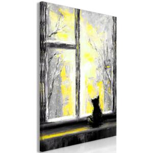 Obraz - Longing Kitty (1 Part) Vertical Yellow 60x90