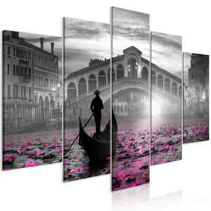 Obraz - Magic Venice (5 Parts) Wide Grey 100x50