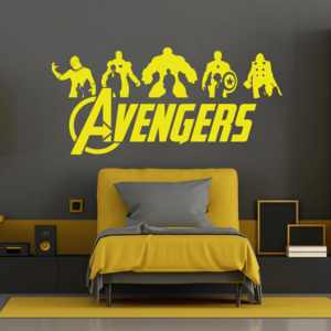 GLIX Avengers - samolepka na stenu Žltá 80x40 cm