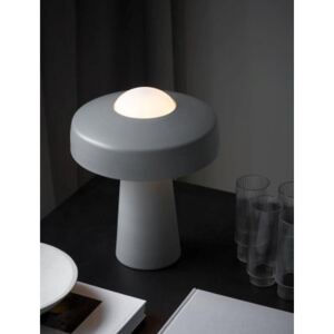 Minimalistická stolní lampička Time - Ø 267 x 340 mm, E27, šedá s bílým kabelem - 2010925010