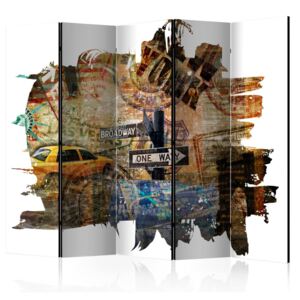 Paraván New York Collage Dekorhome 225x172 cm (5-dielny)