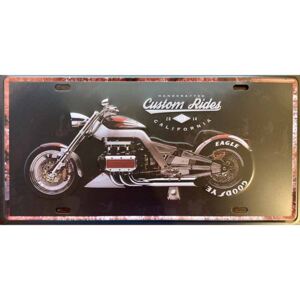 Ceduľa Custom Rides California 30,5cm x 15,5cm Plechová tabuľa