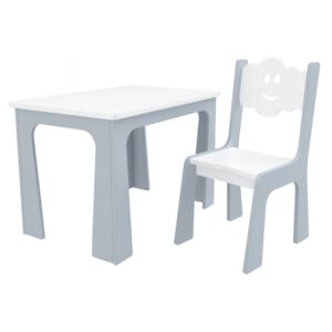 Stol a stolička operka mrak - sedo-biela