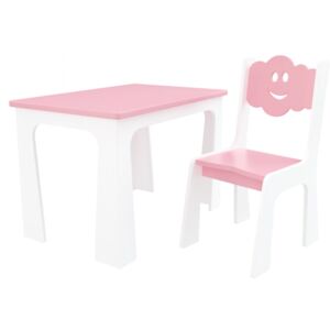 Stol a stolička operka mrak - bielo-růžová