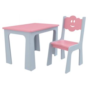 Stol a stolička operka mrak šedo-růžová