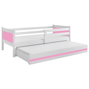 Detská posteľ BALI 2 + matrac + rošt ZADARMO, 190x80 cm, biela, ružová