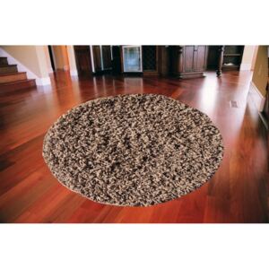 Kusový koberec Shaggy vlas 50mm cappucino kruh, Velikosti 80x80cm