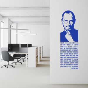 GLIX Citát Steve Jobs - samolepka na stenu Modrá 30 x 100 cm