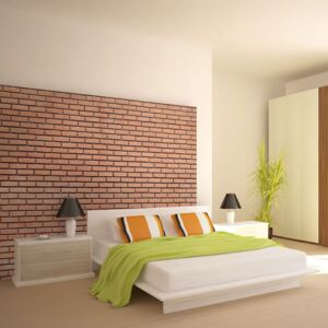 Fototapeta - Orange brick wall 200x154 cm