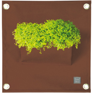 Hnedý závesný kvetináč The Green Pockets Amma, 45 × 50 cm