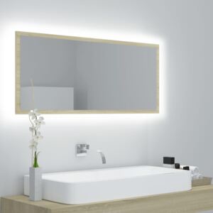 LED kúpeľňové zrkadlo farba dubu sonoma 100x8,5x37 cm drevotrieska