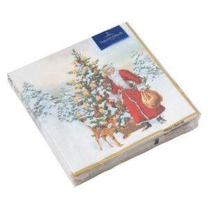 Villeroy & Boch Winter Specials vianočné obrúsky, Santa so stromčekom, 33 x 33 cm