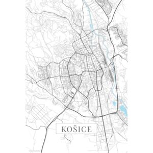 Mapa Košice white