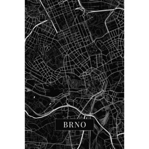 Mapa Brno black