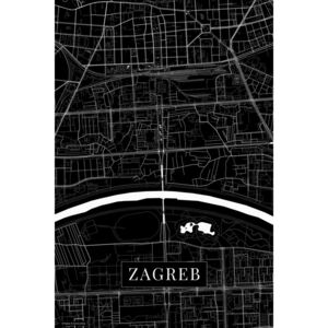 Mapa Zagreb black