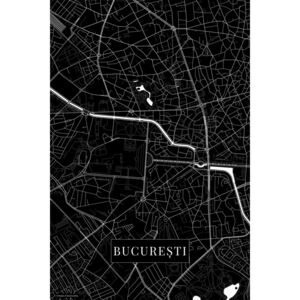 Mapa Bucuresti black