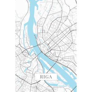 Mapa Riga white