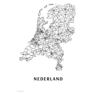 Mapa Nederland black & white