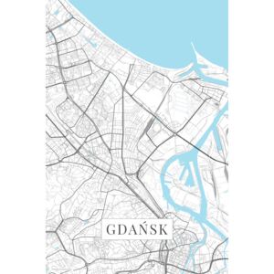 Mapa Gdansk white