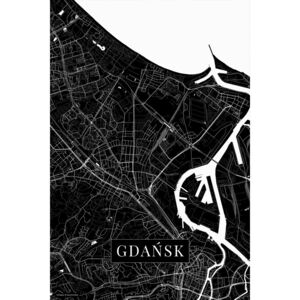 Mapa Gdansk black