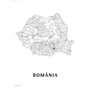 Mapa România black & white