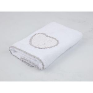 Biely bavlnený uterák k umývadlu Madame Coco Heart, 50 × 76 cm