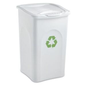Plastový odpadkový kôš BEGREEN na triedený odpad, objem 50 l, biely
