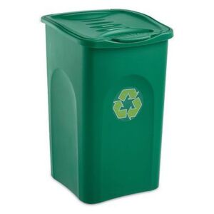 Plastový odpadkový kôš BEGREEN na triedený odpad, objem 50 l, zelený