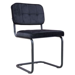 Čierna zamatová jedálenská stolička Capri black - 49*82*57 cm