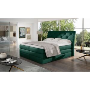 Kvalitná box spring posteľ Marek 180x200, zelená
