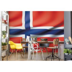 Fototapeta - 3D Flag Norway Vliesová tapeta - 368x254 cm