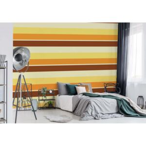 GLIX Fototapeta - Brown, Yellow, And Orange Stripes Papírová tapeta - 368x254 cm