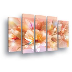 Obraz na plátne - Magic Apricot Flowers 2 x 30x80 / 3 x 30x100 cm