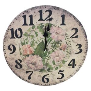 Dekoračné hodiny na stenu kvety 34 cm