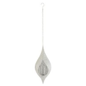 Biely kovový závesný svietnik Oriental drop- Ø 16 * 43 cm