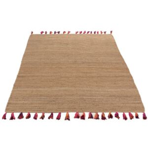 Prírodné jutové koberec Melissa s farebnými strapcami - 200 * 300cm
