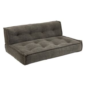 Tmavo šedý sedák s chrbtovou opierkou na paletový nábytok - 124 * 84 * 50 cm