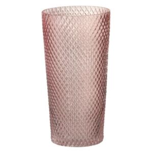 Ružová sklenená váza Cylinder - Ø 14*28 cm